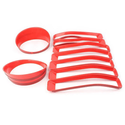 Red Front Headlight & Grille Cover Trim for Jeep Wrangler JL (2018)