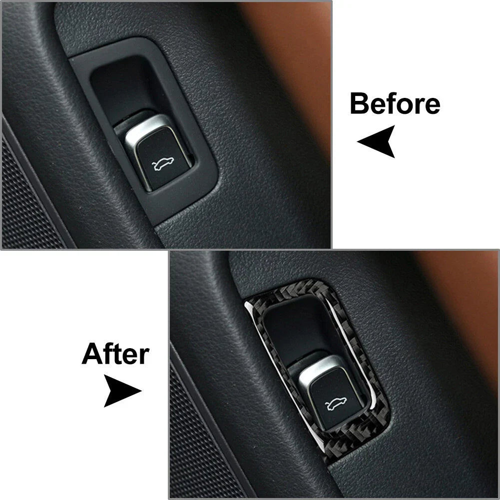 Carbon Fiber Rear Trunk Switch Button Frame Trim for Audi A6 A7 (2012-2018)