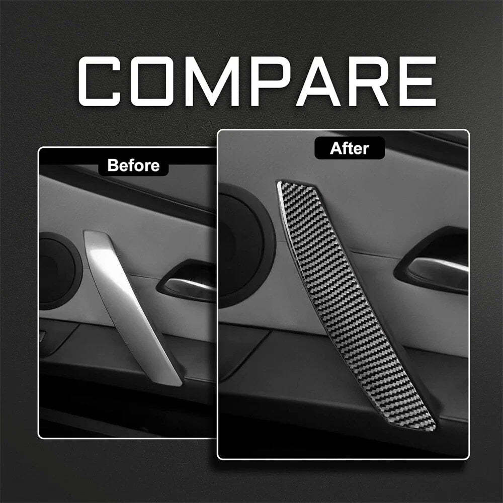 Carbon Fiber Look Interior Door Handle Covers for BMW Z4 (2003-2008)