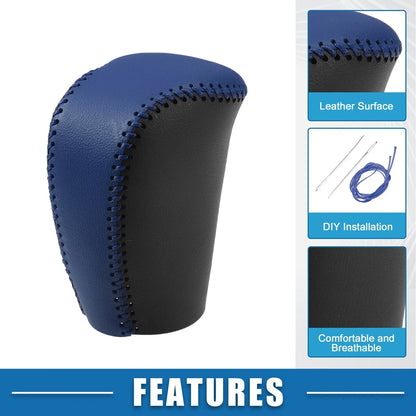Gear Shift Knob Cover for Honda Civic 10th Gen 2016 (2016) - Black with Blue Stitches