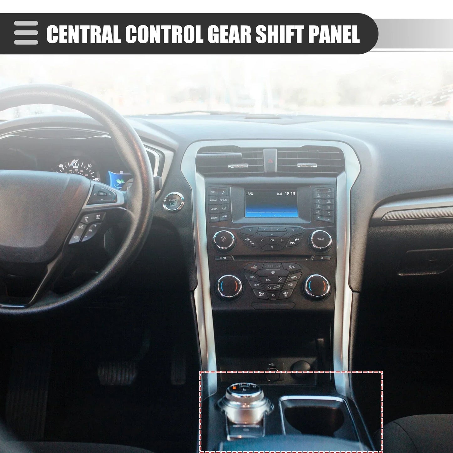 Central Control Gear Shift Panel Cup Holder Cover for Honda Ridgeline (2020-2023)