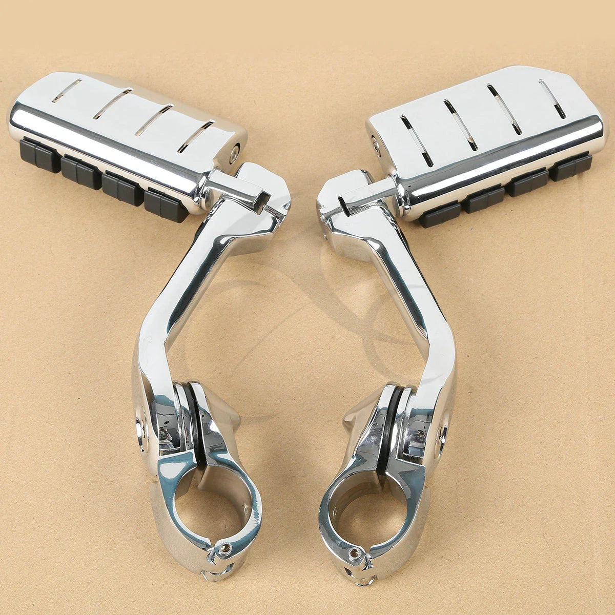 32mm 1-1/4" Long Angled Foot Pegs for Highway Engine Guards Chrome