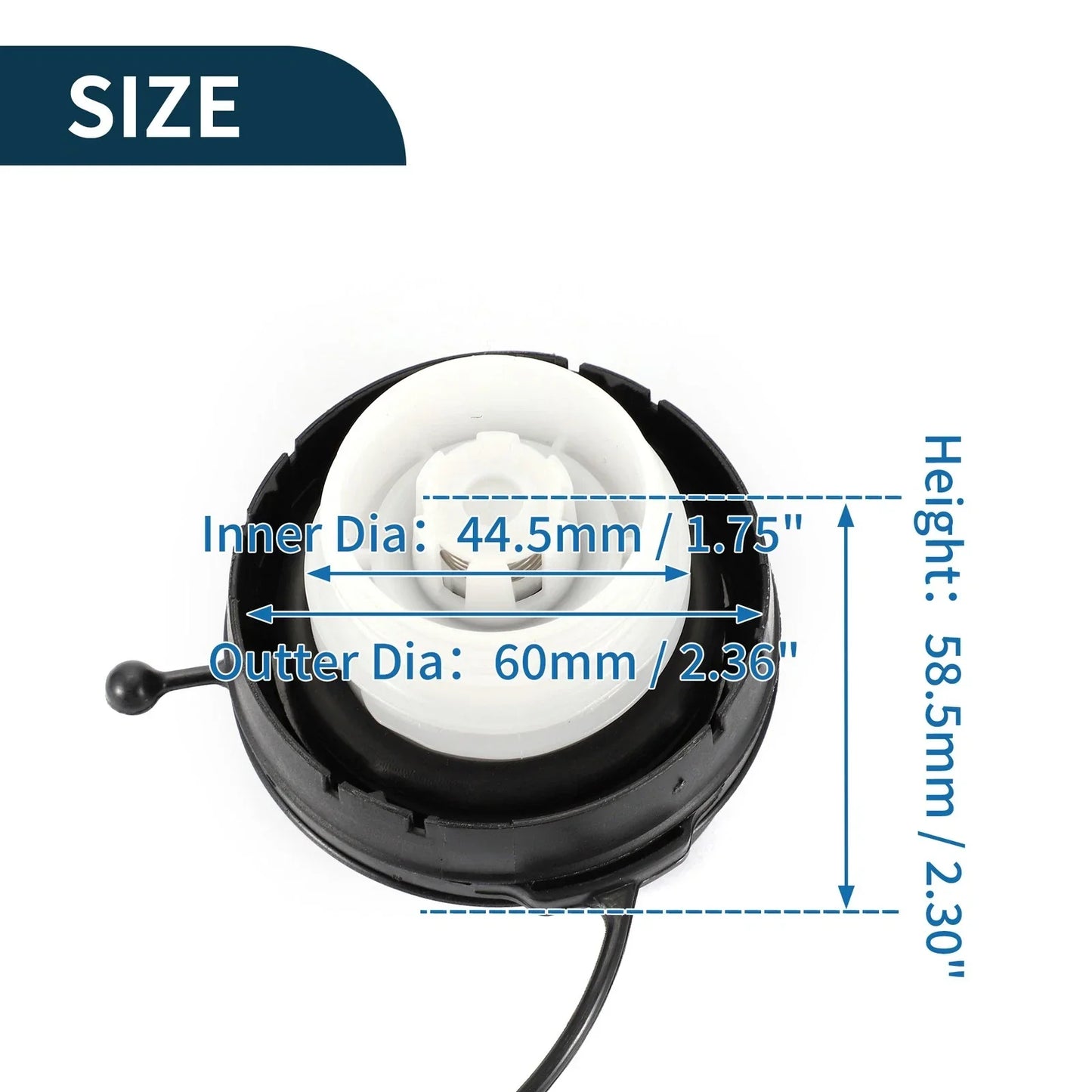 Gas Fuel Cap for Honda Odyssey (2005-2010) - Fuel Filler Cap in Black/White