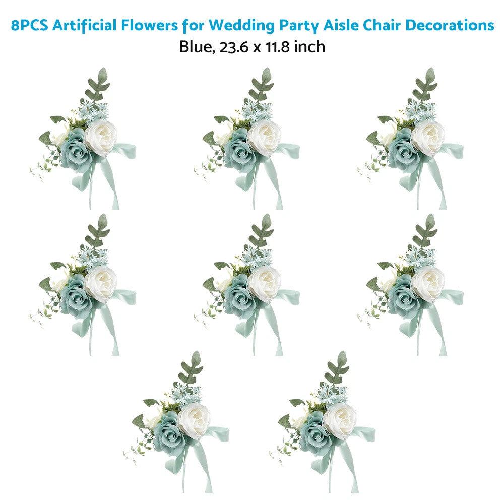 8 x Aisle Chair Decorations Flowers for Wedding
