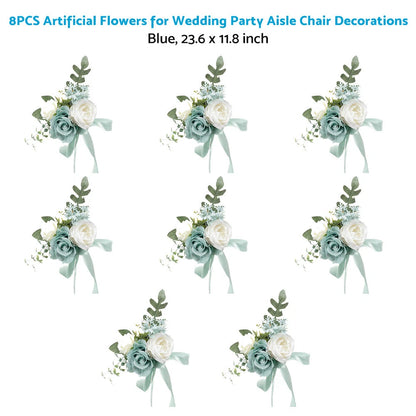 8 x Aisle Chair Decorations Flowers for Wedding