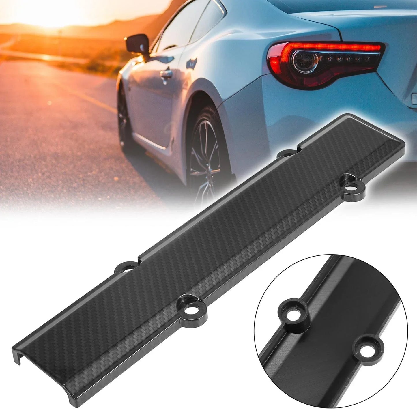 Black Carbon Fiber Engine Valve Spark Plug Cover for Honda Civic