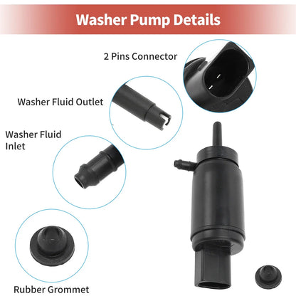 Windshield Washer Pump w/Grommet for Audi A6 (2005-2011)