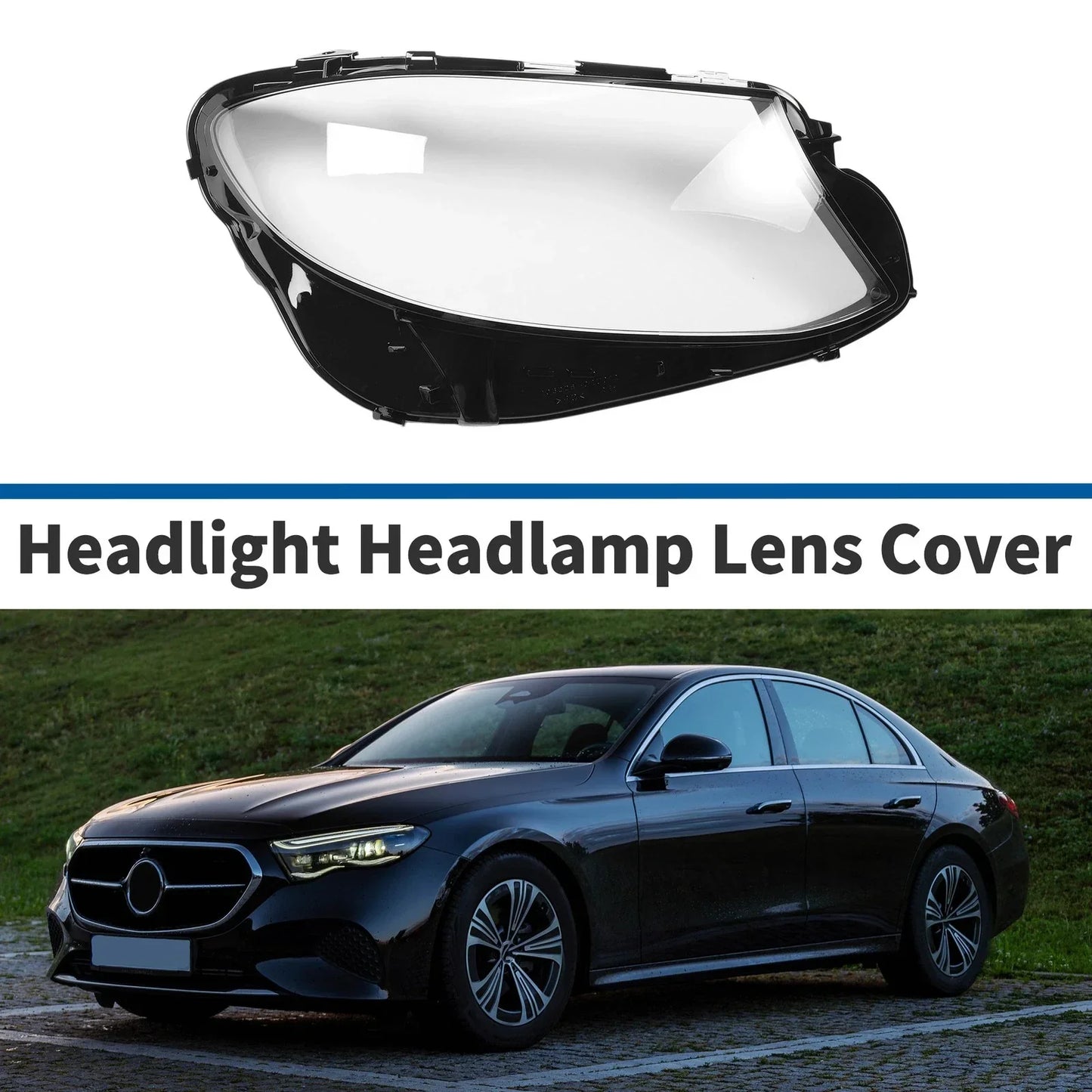 Car Front Right Headlight Lens Cover for Mercedes-Benz E-Class (2016-2021)
