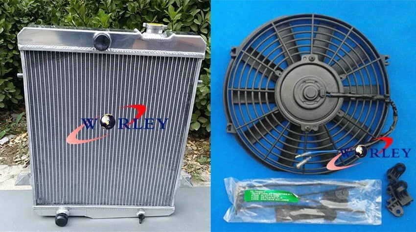 56mm Aluminum Radiator + Fan for Triumph TR4A (1965-1967)