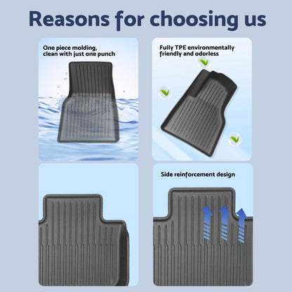 3D TPE Carpet Floor Mats Set for Tesla Model Y (2025-Onward)