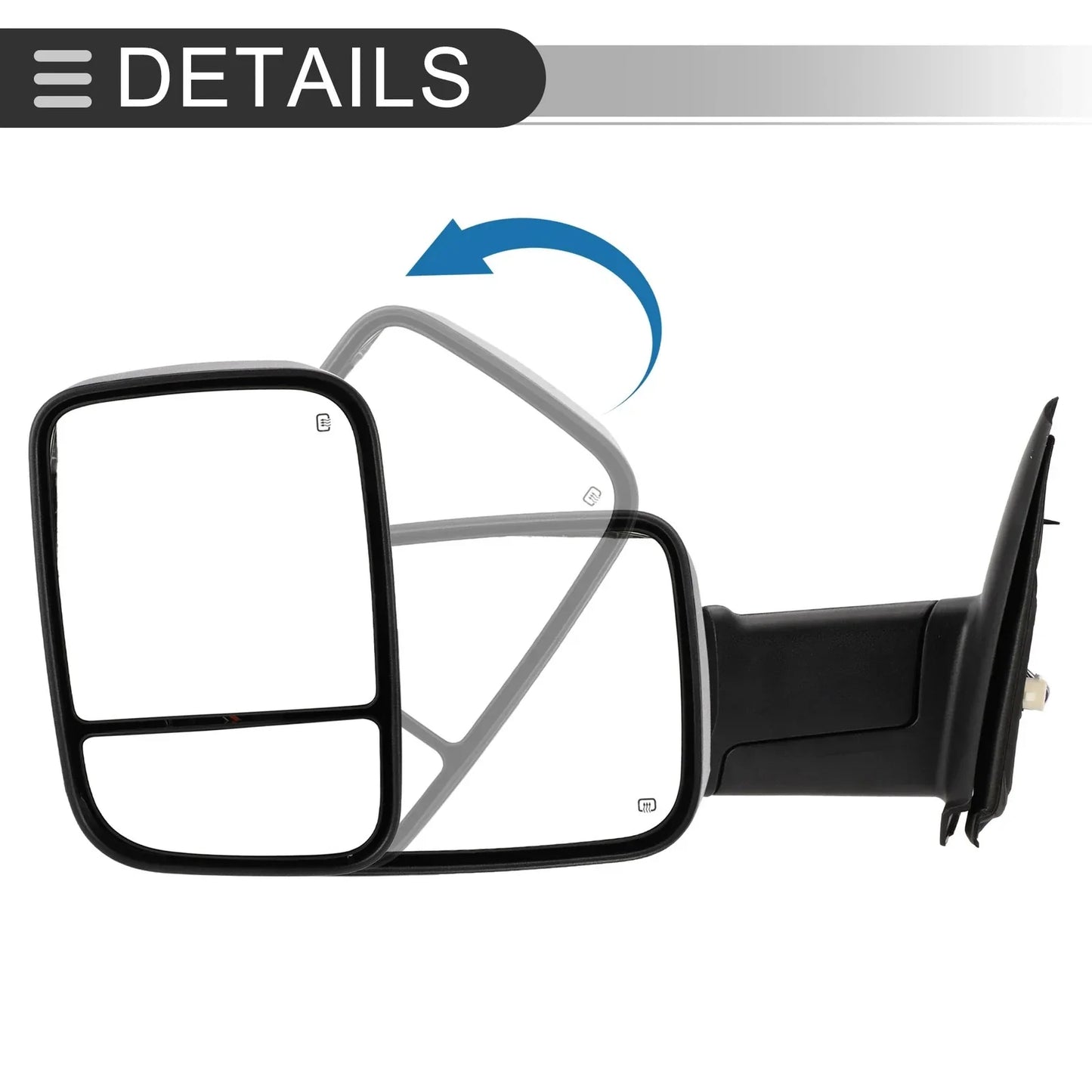 Tow Mirrors for Dodge Ram 2500 3500 2003-2009 with Puddle Lamps - 1 Pair