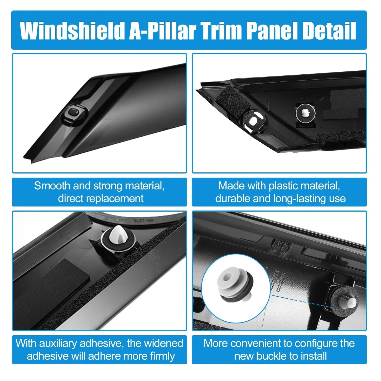 Windshield A Pillar Trim for Hyundai Veloster 2012-2017 2 x Left Right