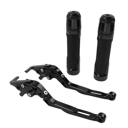 Black Extendable Brake Clutch Levers Grip Set for Kawasaki Z650 Z900 (2017-2023)