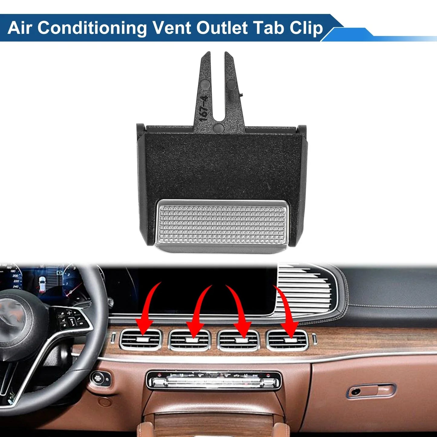 Vent Outlet Tab Clip for Mercedes-Benz GLE GLS Class Front Center Console
