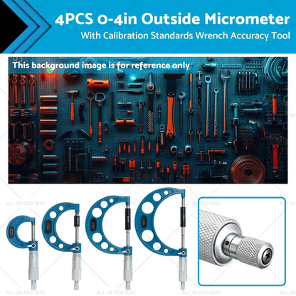 0-4in Outside Micrometer Set for Calibration Standards Wrench (2020-2023)