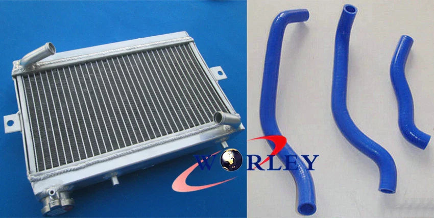 Aluminum Radiator & Blue Silicone Hose for Honda TRX250R (1986-1987)