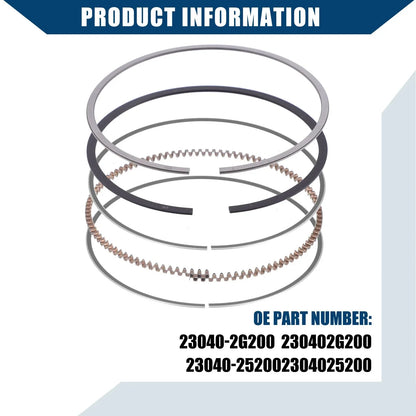 Piston Ring Set for Hyundai Tucson 2.4L L4 (2010-2013) Durable 2 x Items