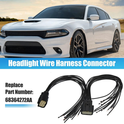 2 x Halogen Headlight Wire Harness Connectors for Dodge Charger (2011-2023)
