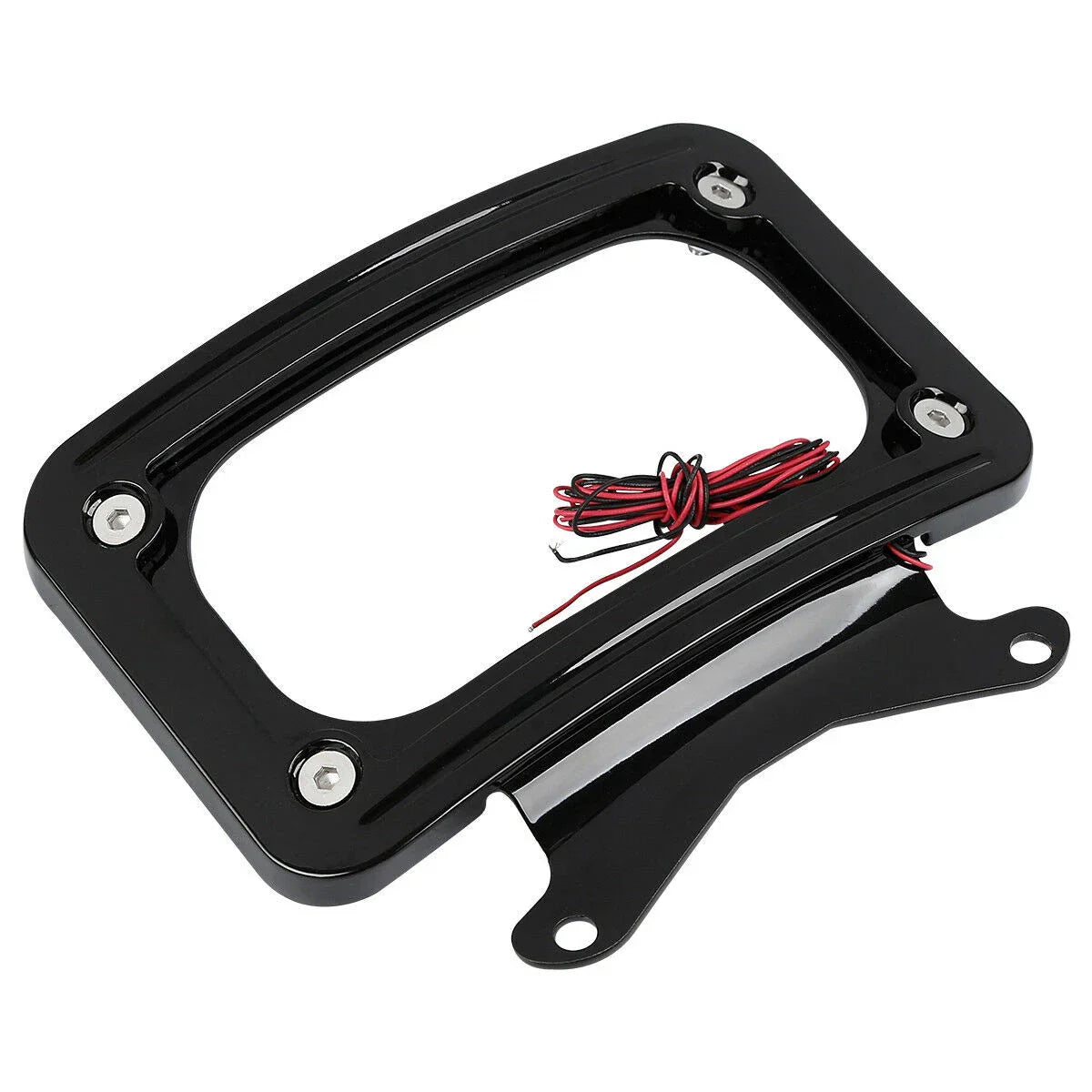 Curved License Plate Frame Mount LED Light for Harley Road Street Glide (2006-2023)