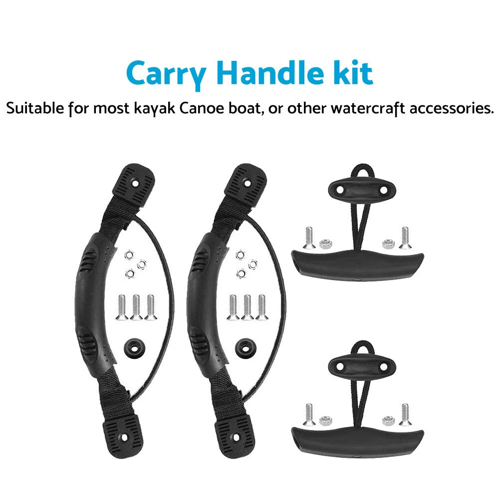 Canoe Kayak Side Mount Carry Handles w/ T-Handle & Cord & Pad Eye