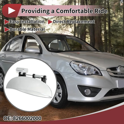 Exterior Door Handle for Hyundai Atos Front Right Silver Tone (2000-2003)