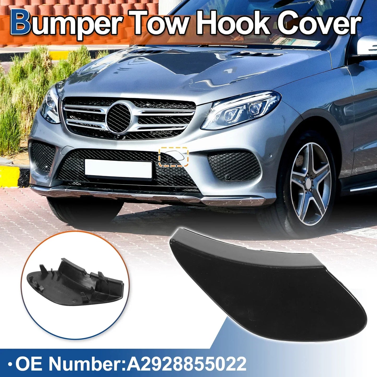 Front Car Bumper Tow Hook Cover for Mercedes-Benz GLE (2016-2023)