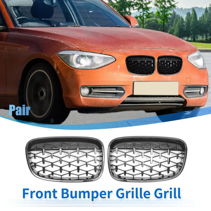 Front Upper Bumper Grille for BMW 1 Series F20 (2011-2014) Gloss Black