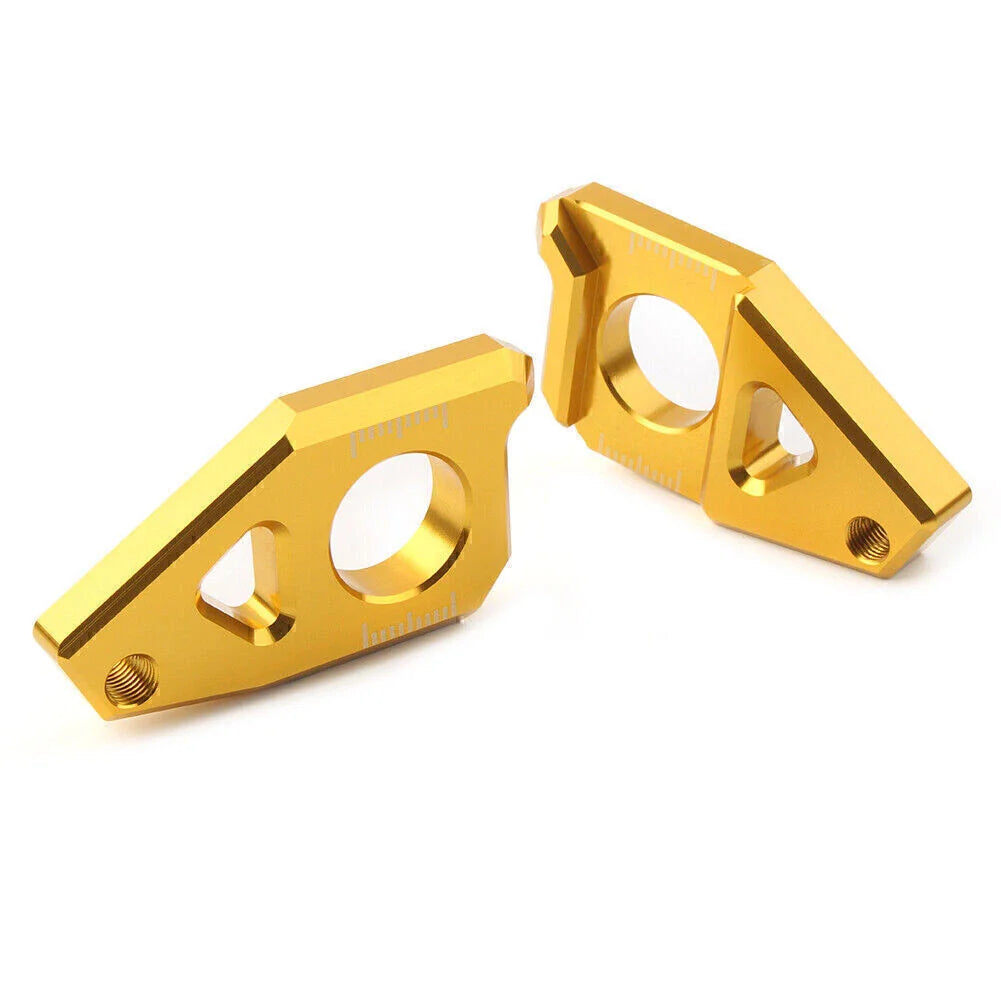 Yamaha YZF FZ8 FZ1 TMAX Gold Motorcycle Axle Spindle Chain Adjuster Blocks