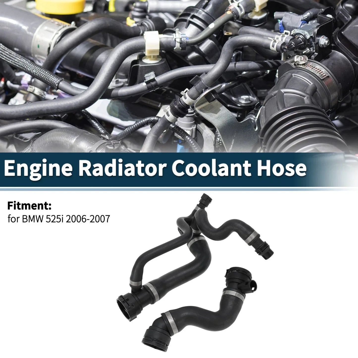 Water Pipes Engine Radiator Coolant Hose for BMW 525i (2006 - 2007)