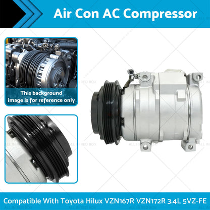 AC Compressor for Toyota Hilux VZN167R VZN172R 3.4L 5VZ-FE (2002)