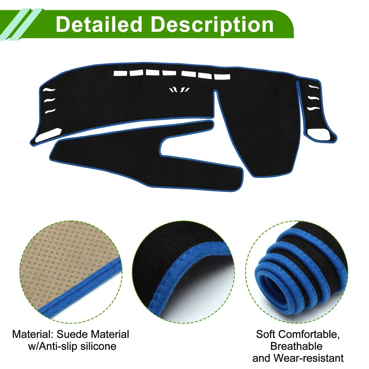 Dashboard Cover Mat for Lexus UX250H 2019-2020 Sun Protector Pad Black Blue