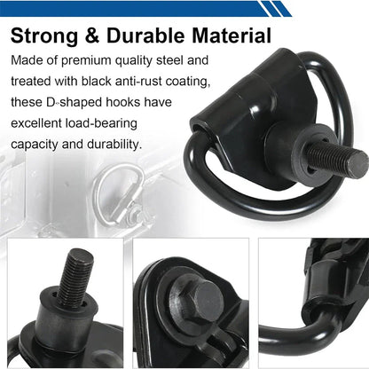 6 x Steel Cargo Hooks for Ford Transit 150 250 350 Van (2014-2023)