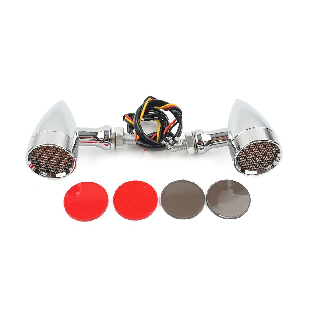 Amber LED Turn Signal Blinker Lights for Harley & Honda