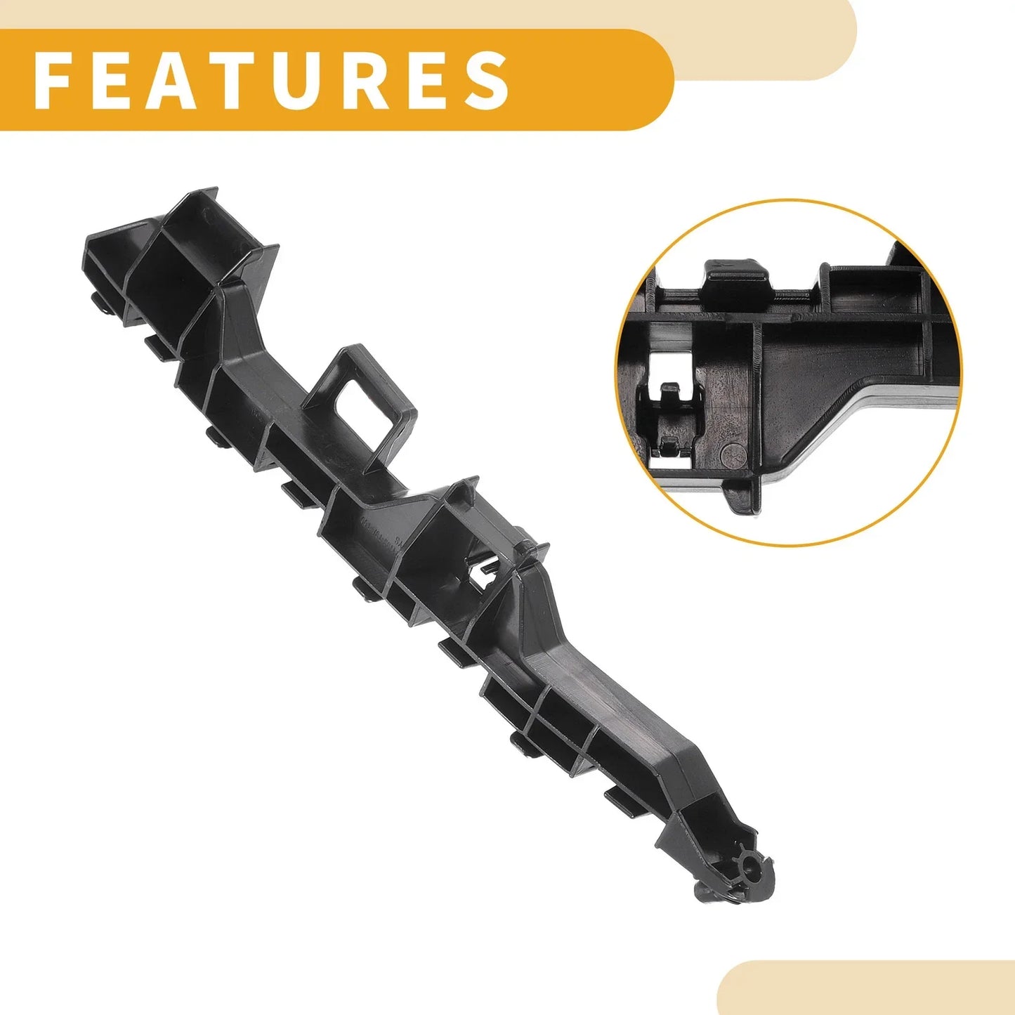 RH Front Bumper Support Bracket for Honda City Sedan (2014-2016) 1 x Black