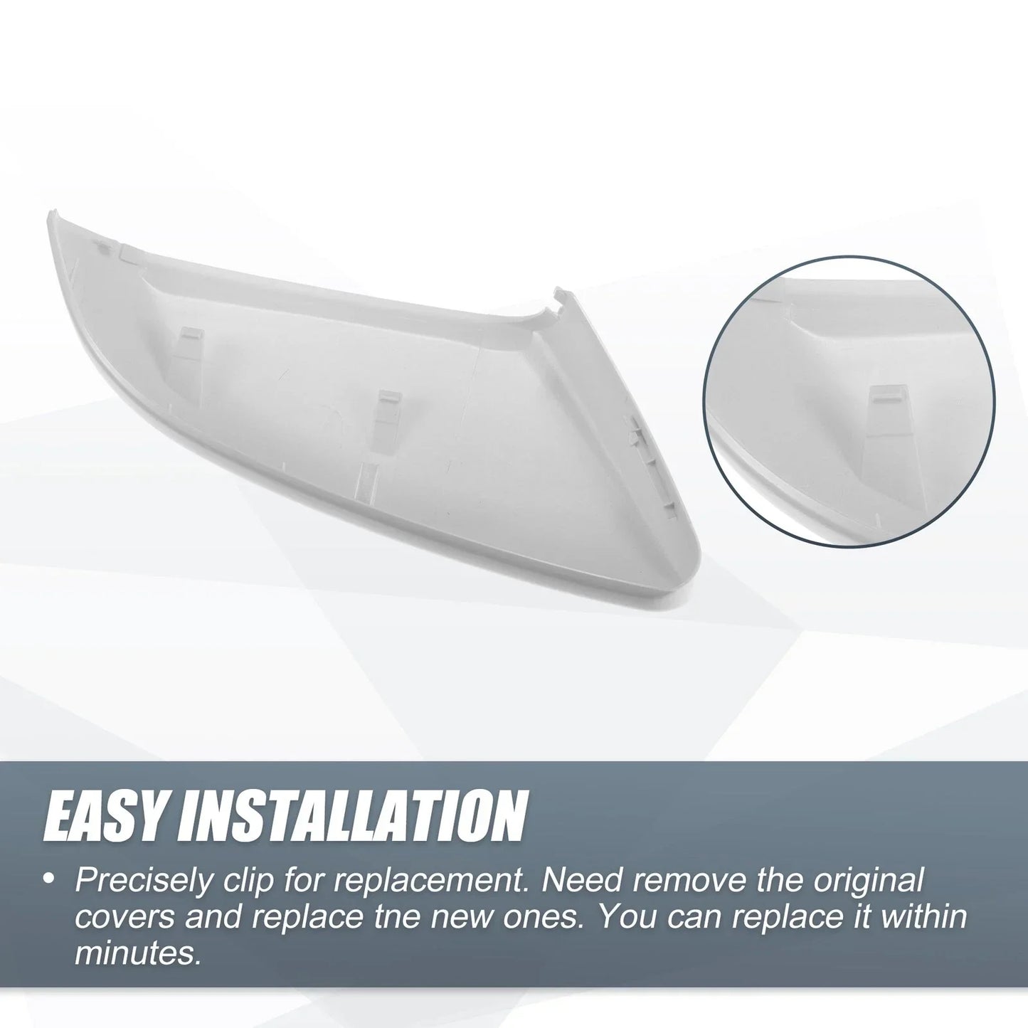 White Left Side Car Mirror Cover Caps for Honda Civic (2016-2021)