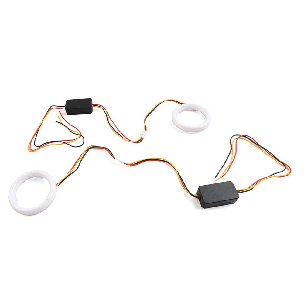 90MM White Amber Switchback LED Halo Rings for Car Headlight Retrofit