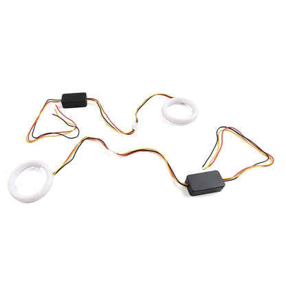 90MM White Amber Switchback LED Halo Rings for Car Headlight Retrofit