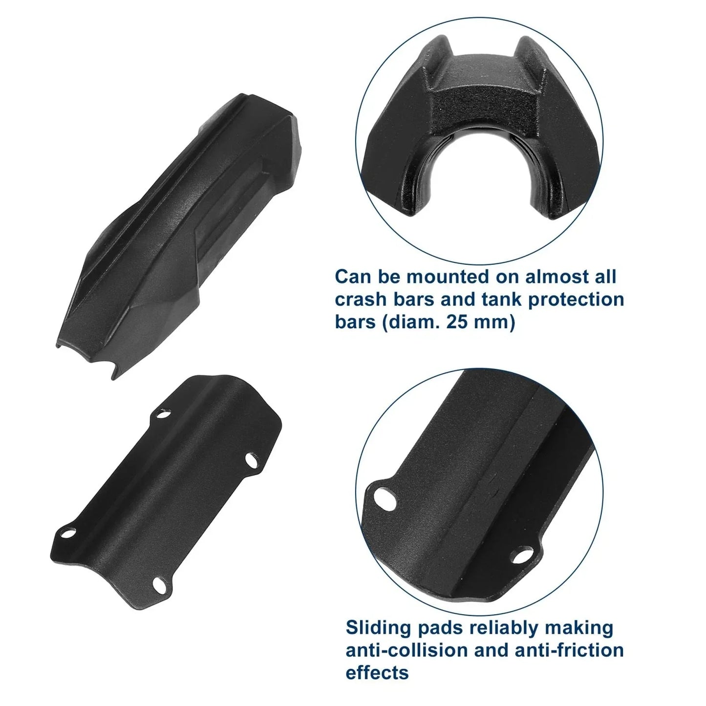 4pcs Crash Bar Bumper Block for BMW R1250GS Adventure, F800GS (2013-2023)