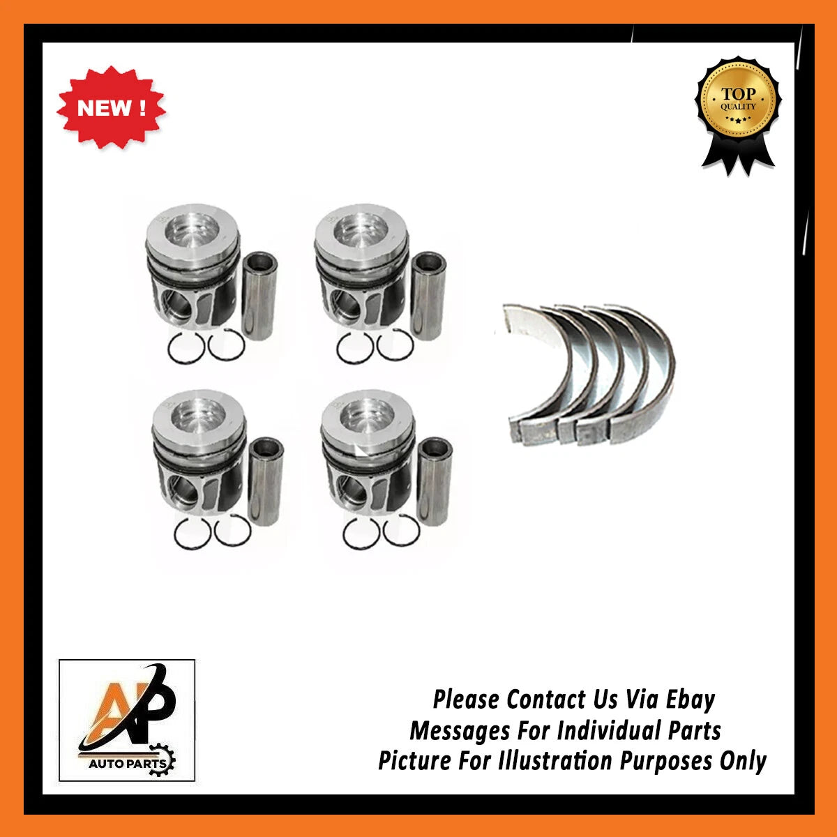 Engine Piston and Rings Kit with Big End Bearings for Range Rover (2010–2015)