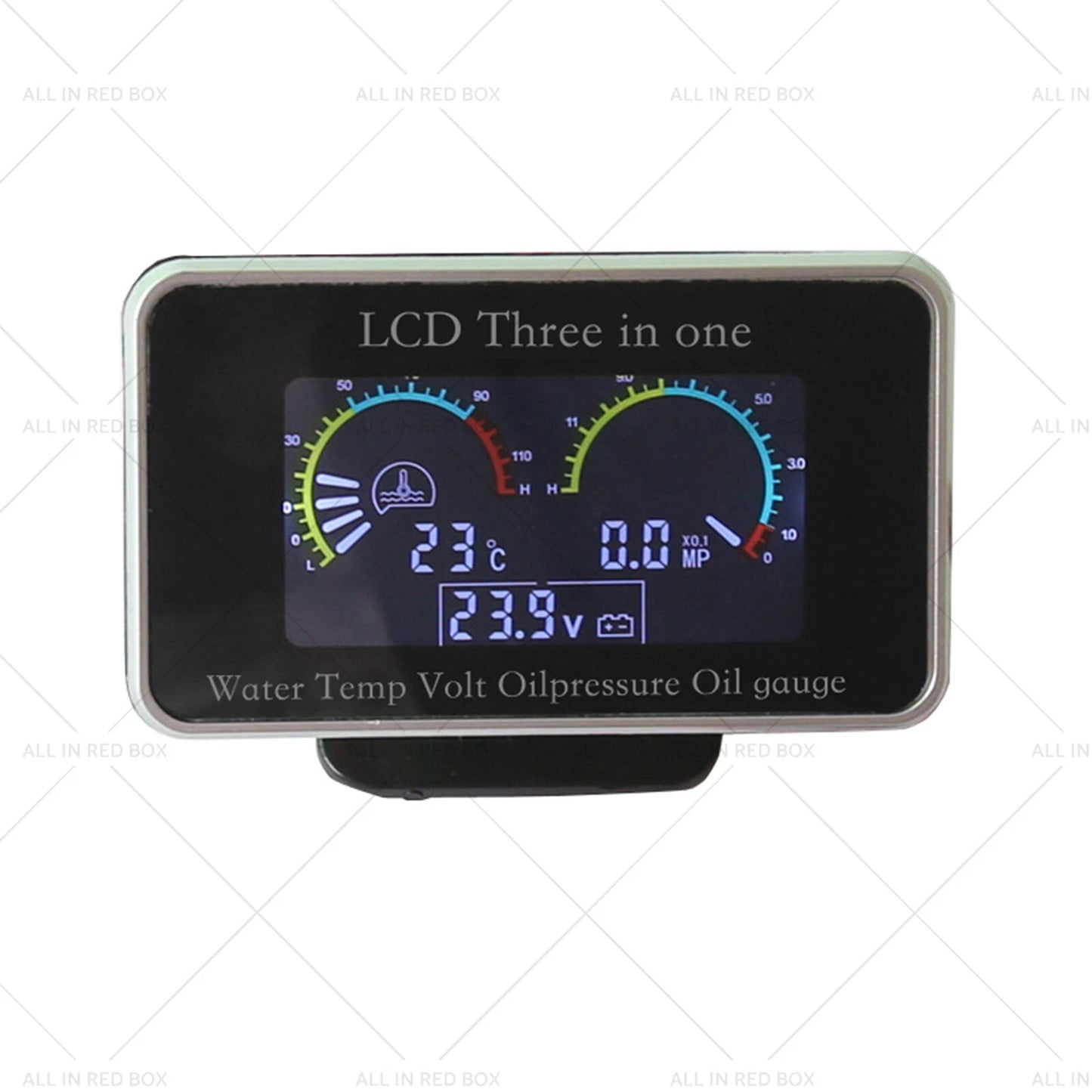3in1 LCD Oil Pressure, Voltmeter, Water Temp Gauge for Car Truck 12V/24V