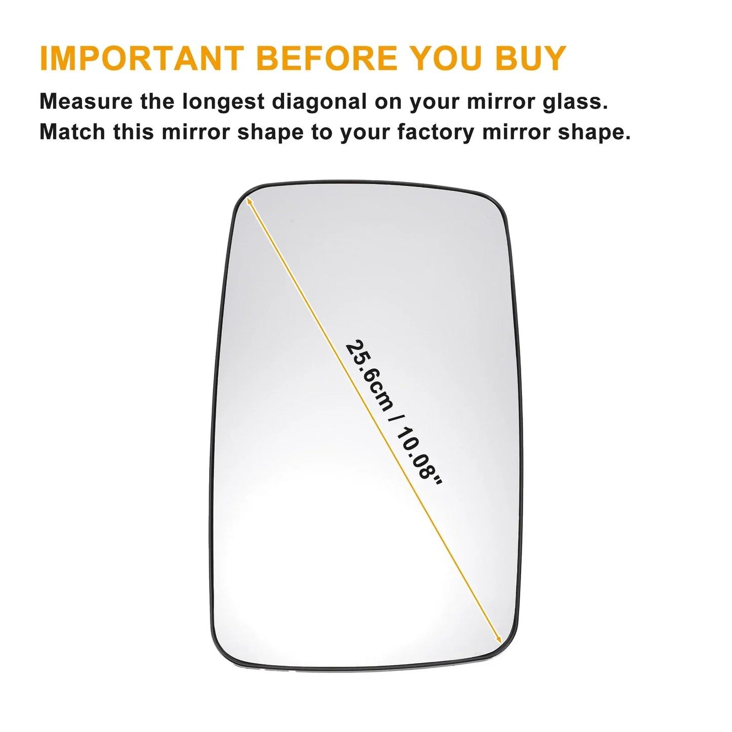 Right Upper White Heated Mirror Glass for Mercedes Sprinter (1995-2006)