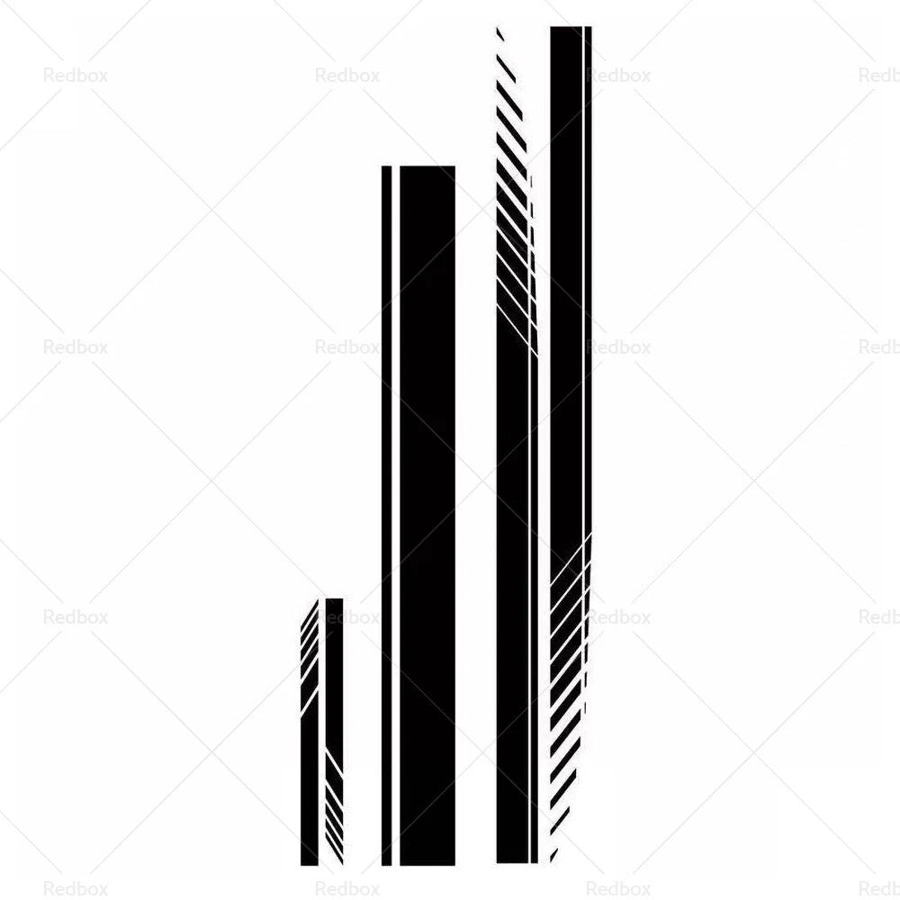 5 x Car Side Body Vinyl Hood Roof Decals Racing Stripe Universal