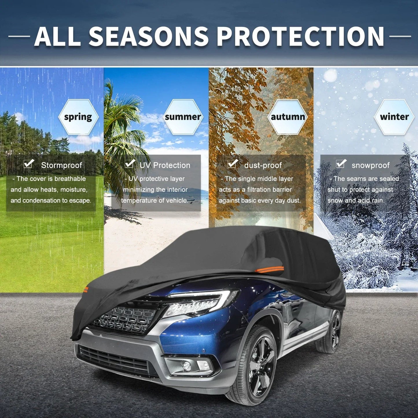 Waterproof Aluminum Film Car Cover for Honda Passport (2019-2023)