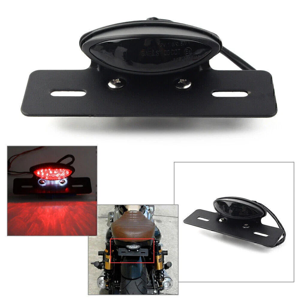 LED Brake Tail Light License Plate Mount for Cafe Racer