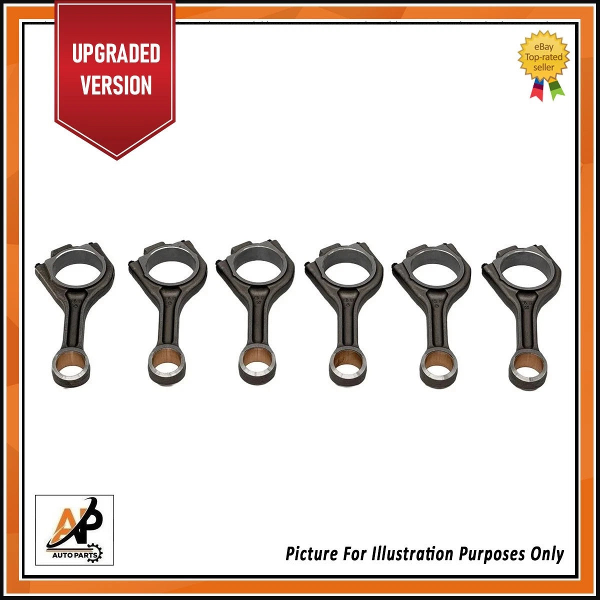 Connecting Rods Set of 6 Replacement for Jaguar Land Rover 3.0 Diesel (2006–2012)