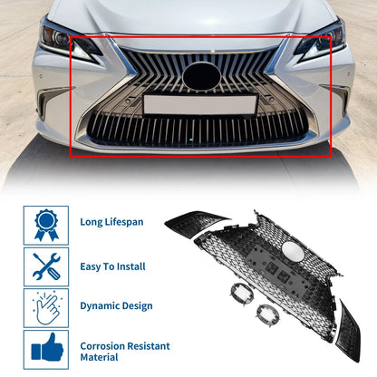 Front Hood Bumper Grille for Lexus ES350 2019-2021 Black Facelift F-Sport