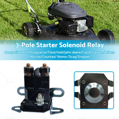 12V Starter Solenoid for Ride On Lawn Mower - Bottom/Side Mount