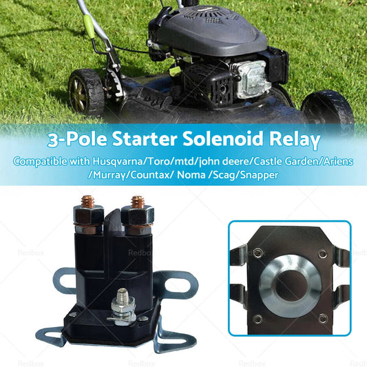 12V Starter Solenoid for Ride On Lawn Mower - Bottom/Side Mount