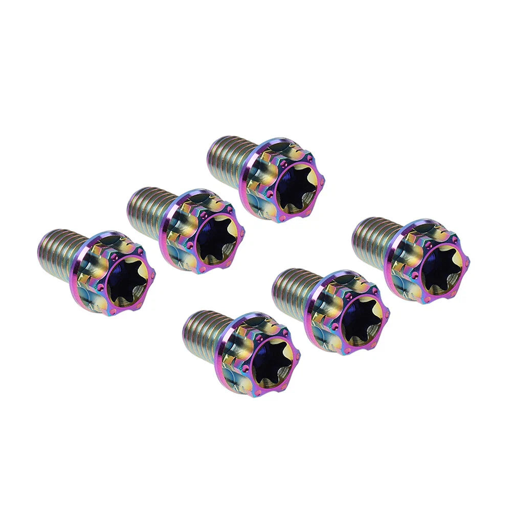 6pcs M6x20mm Titanium Torx Head Flange Screws for Bicycle Motorcycle