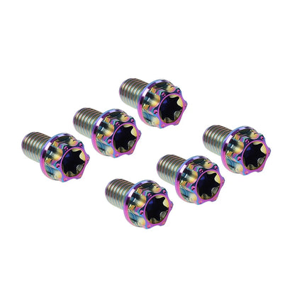 6pcs M6x20mm Titanium Torx Head Flange Screws for Bicycle Motorcycle